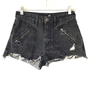 G by Guess black denim cut off short shorts size Small